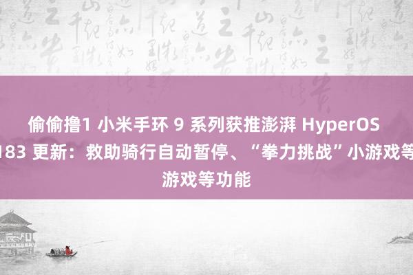 偷偷撸1 小米手环 9 系列获推澎湃 HyperOS 1.2.183 更新：救助骑行自动暂停、“拳力挑战”小游戏等功能