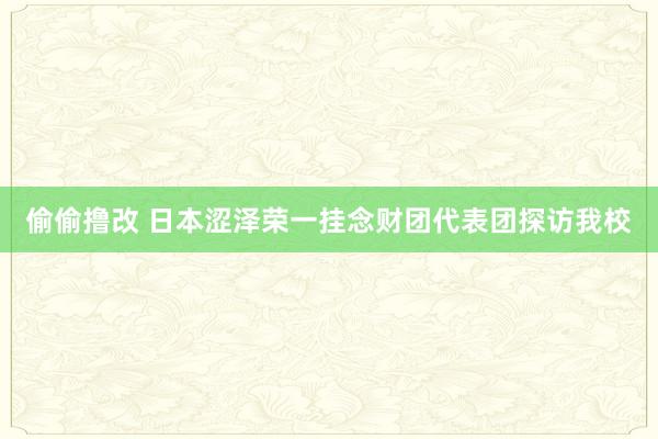 偷偷撸改 日本涩泽荣一挂念财团代表团探访我校