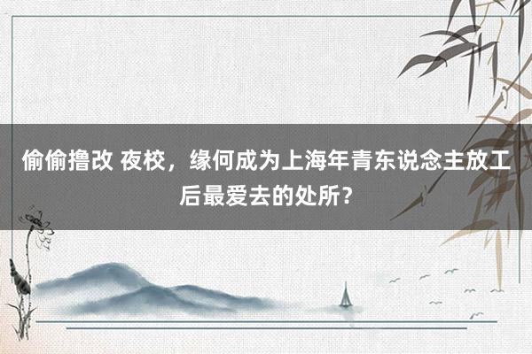 偷偷撸改 夜校，缘何成为上海年青东说念主放工后最爱去的处所？